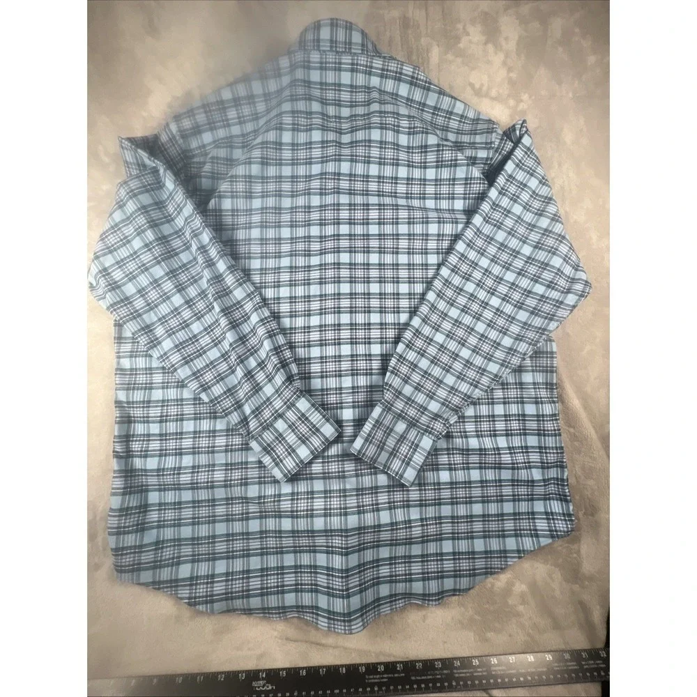 Peter Millar Crown  Sport Shirt Size XXL  Blue Gingham Check Plaid - Picture 10 of 11